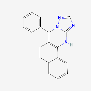 molecular formula C19H16N4 B11450593 7-Phenyl-5,6,7,11-tetrahydrobenzo[h][1,2,4]triazolo[5,1-b]quinazoline 