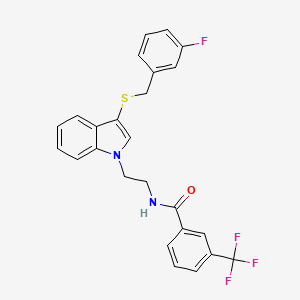 N-(2-(3-((3-fluorobenzyl)thio)-1H-indol-1-yl)ethyl)-3-(trifluoromethyl)benzamide