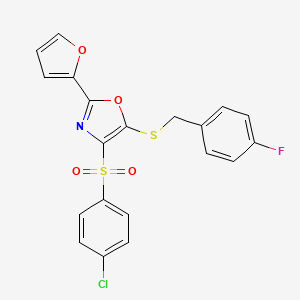 4-[(4-Chlorophenyl)sulfonyl]-5-[(4-fluorobenzyl)thio]-2-(2-furyl)-1,3-oxazole