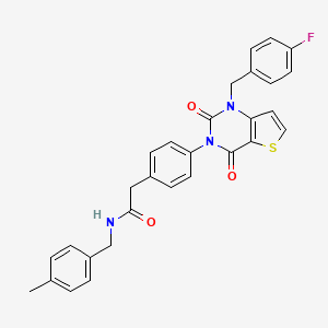 2-(4-(1-(4-fluorobenzyl)-2,4-dioxo-1,2-dihydrothieno[3,2-d]pyrimidin-3(4H)-yl)phenyl)-N-(4-methylbenzyl)acetamide