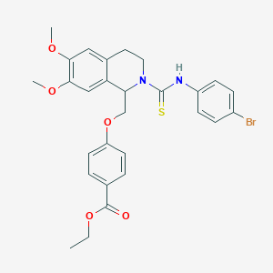 Ethyl 4-({2-[(4-bromophenyl)carbamothioyl]-6,7-dimethoxy-1,2,3,4-tetrahydroisoquinolin-1-YL}methoxy)benzoate