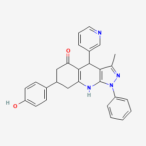 7-(4-hydroxyphenyl)-3-methyl-1-phenyl-4-(pyridin-3-yl)-4,6,7,8-tetrahydro-1H-pyrazolo[3,4-b]quinolin-5-ol