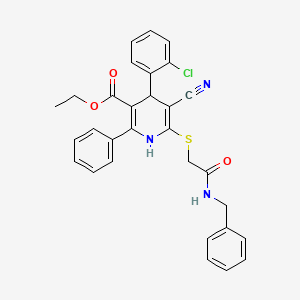 molecular formula C30H26ClN3O3S B11450629 Ethyl 6-{[2-(benzylamino)-2-oxoethyl]sulfanyl}-4-(2-chlorophenyl)-5-cyano-2-phenyl-1,4-dihydropyridine-3-carboxylate 