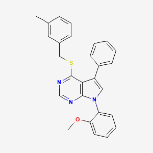 7-(2-methoxyphenyl)-4-[(3-methylbenzyl)sulfanyl]-5-phenyl-7H-pyrrolo[2,3-d]pyrimidine