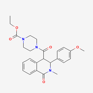 Ethyl 4-{[3-(4-methoxyphenyl)-2-methyl-1-oxo-1,2,3,4-tetrahydroisoquinolin-4-yl]carbonyl}piperazine-1-carboxylate