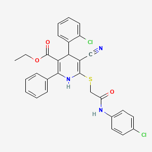 Ethyl 4-(2-chlorophenyl)-6-({2-[(4-chlorophenyl)amino]-2-oxoethyl}sulfanyl)-5-cyano-2-phenyl-1,4-dihydropyridine-3-carboxylate