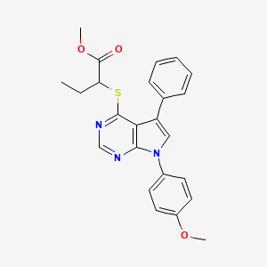 methyl 2-{[7-(4-methoxyphenyl)-5-phenyl-7H-pyrrolo[2,3-d]pyrimidin-4-yl]sulfanyl}butanoate