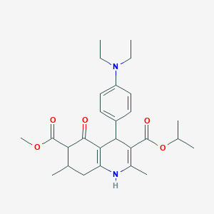 molecular formula C27H36N2O5 B11450683 6-Methyl 3-propan-2-yl 4-[4-(diethylamino)phenyl]-2,7-dimethyl-5-oxo-1,4,5,6,7,8-hexahydroquinoline-3,6-dicarboxylate 