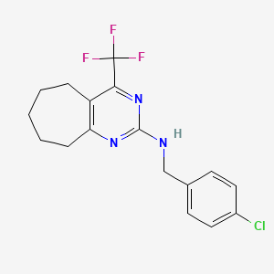 molecular formula C17H17ClF3N3 B11450692 N-(4-chlorobenzyl)-4-(trifluoromethyl)-6,7,8,9-tetrahydro-5H-cyclohepta[d]pyrimidin-2-amine 