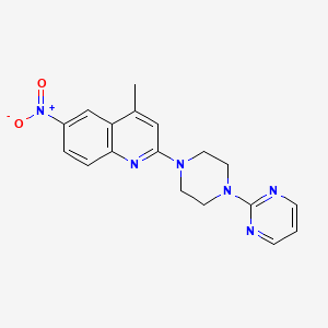 molecular formula C18H18N6O2 B11450701 4-Methyl-6-nitro-2-[4-(pyrimidin-2-YL)piperazin-1-YL]quinoline 