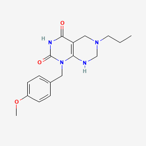 molecular formula C17H22N4O3 B11450721 2-hydroxy-1-(4-methoxybenzyl)-6-propyl-5,6,7,8-tetrahydropyrimido[4,5-d]pyrimidin-4(1H)-one 