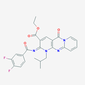 ethyl 6-(3,4-difluorobenzoyl)imino-7-(2-methylpropyl)-2-oxo-1,7,9-triazatricyclo[8.4.0.03,8]tetradeca-3(8),4,9,11,13-pentaene-5-carboxylate