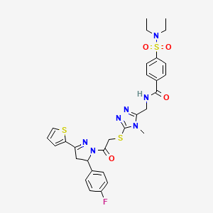 4-(Diethylsulfamoyl)-N-{[5-({2-[5-(4-fluorophenyl)-3-(thiophen-2-YL)-4,5-dihydro-1H-pyrazol-1-YL]-2-oxoethyl}sulfanyl)-4-methyl-4H-1,2,4-triazol-3-YL]methyl}benzamide