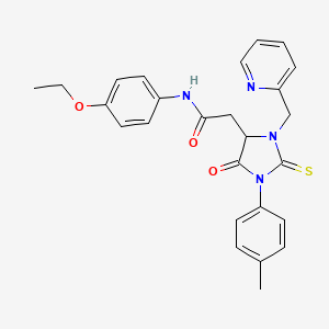 N-(4-ethoxyphenyl)-2-[1-(4-methylphenyl)-5-oxo-3-(pyridin-2-ylmethyl)-2-thioxoimidazolidin-4-yl]acetamide