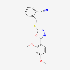 2-({[5-(2,4-Dimethoxyphenyl)-1,3,4-oxadiazol-2-yl]sulfanyl}methyl)benzonitrile