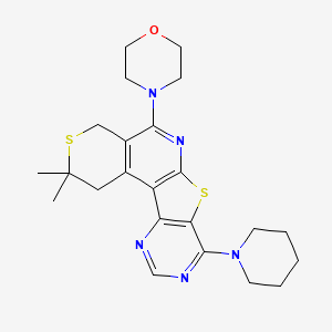 4-(4,4-dimethyl-13-piperidin-1-yl-5,11-dithia-9,14,16-triazatetracyclo[8.7.0.02,7.012,17]heptadeca-1(10),2(7),8,12(17),13,15-hexaen-8-yl)morpholine