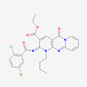 molecular formula C25H22BrClN4O4 B11450819 ethyl 6-(5-bromo-2-chlorobenzoyl)imino-7-butyl-2-oxo-1,7,9-triazatricyclo[8.4.0.03,8]tetradeca-3(8),4,9,11,13-pentaene-5-carboxylate 