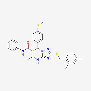 2-[(2,4-dimethylbenzyl)sulfanyl]-5-methyl-7-[4-(methylsulfanyl)phenyl]-N-phenyl-4,7-dihydro[1,2,4]triazolo[1,5-a]pyrimidine-6-carboxamide