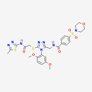 N-{[4-(2,5-Dimethoxyphenyl)-5-({[(5-methyl-1,3,4-thiadiazol-2-YL)carbamoyl]methyl}sulfanyl)-4H-1,2,4-triazol-3-YL]methyl}-4-(morpholine-4-sulfonyl)benzamide