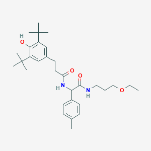 3-(3,5-di-tert-butyl-4-hydroxyphenyl)-N-{2-[(3-ethoxypropyl)amino]-1-(4-methylphenyl)-2-oxoethyl}propanamide