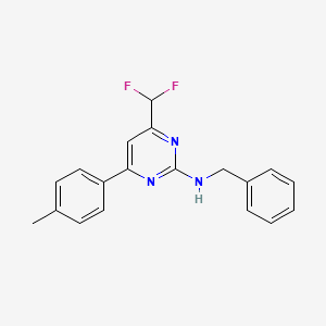 N-benzyl-4-(difluoromethyl)-6-(4-methylphenyl)pyrimidin-2-amine