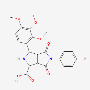 5-(4-Fluorophenyl)-4,6-dioxo-3-(2,3,4-trimethoxyphenyl)octahydropyrrolo[3,4-c]pyrrole-1-carboxylic acid