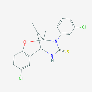 8-chloro-3-(3-chlorophenyl)-2,11-dimethyl-2,3,5,6-tetrahydro-4H-2,6-methano-1,3,5-benzoxadiazocine-4-thione