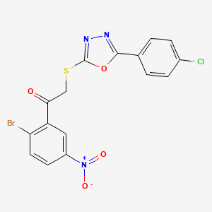 1-(2-Bromo-5-nitrophenyl)-2-{[5-(4-chlorophenyl)-1,3,4-oxadiazol-2-yl]sulfanyl}ethanone