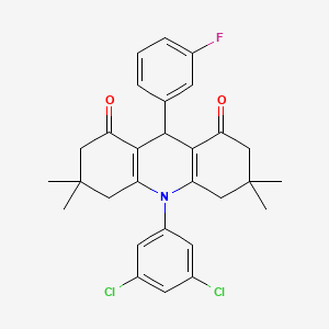 10-(3,5-dichlorophenyl)-9-(3-fluorophenyl)-3,3,6,6-tetramethyl-3,4,6,7,9,10-hexahydroacridine-1,8(2H,5H)-dione