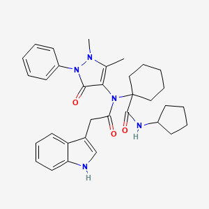 N-cyclopentyl-1-[(1,5-dimethyl-3-oxo-2-phenyl-2,3-dihydro-1H-pyrazol-4-yl)(1H-indol-3-ylacetyl)amino]cyclohexanecarboxamide