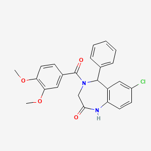 7-chloro-4-(3,4-dimethoxybenzoyl)-5-phenyl-4,5-dihydro-1H-benzo[e][1,4]diazepin-2(3H)-one