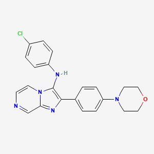 molecular formula C22H20ClN5O B11451006 N-(4-chlorophenyl)-2-[4-(morpholin-4-yl)phenyl]imidazo[1,2-a]pyrazin-3-amine 