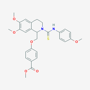 Methyl 4-({6,7-dimethoxy-2-[(4-methoxyphenyl)carbamothioyl]-1,2,3,4-tetrahydroisoquinolin-1-YL}methoxy)benzoate