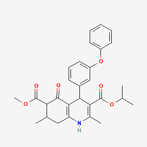 6-Methyl 3-propan-2-yl 2,7-dimethyl-5-oxo-4-(3-phenoxyphenyl)-1,4,5,6,7,8-hexahydroquinoline-3,6-dicarboxylate