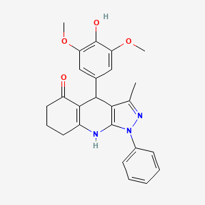 4-(4-hydroxy-3,5-dimethoxyphenyl)-3-methyl-1-phenyl-4,6,7,8-tetrahydro-1H-pyrazolo[3,4-b]quinolin-5-ol