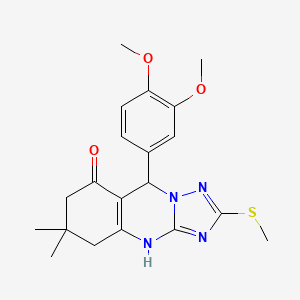 9-(3,4-dimethoxyphenyl)-6,6-dimethyl-2-(methylsulfanyl)-5,6,7,9-tetrahydro[1,2,4]triazolo[5,1-b]quinazolin-8(4H)-one