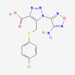 1-(4-amino-1,2,5-oxadiazol-3-yl)-5-{[(4-chlorophenyl)sulfanyl]methyl}-1H-1,2,3-triazole-4-carboxylic acid