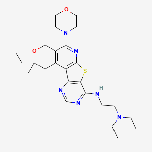 N',N'-diethyl-N-(4-ethyl-4-methyl-8-morpholin-4-yl-5-oxa-11-thia-9,14,16-triazatetracyclo[8.7.0.02,7.012,17]heptadeca-1(10),2(7),8,12(17),13,15-hexaen-13-yl)ethane-1,2-diamine