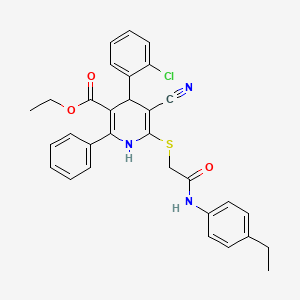 Ethyl 4-(2-chlorophenyl)-5-cyano-6-({2-[(4-ethylphenyl)amino]-2-oxoethyl}sulfanyl)-2-phenyl-1,4-dihydropyridine-3-carboxylate