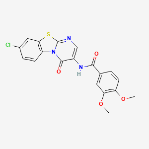 N-(8-chloro-4-oxo-4H-pyrimido[2,1-b][1,3]benzothiazol-3-yl)-3,4-dimethoxybenzamide