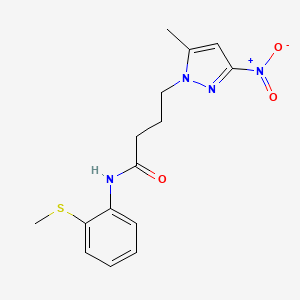 4-(5-methyl-3-nitro-1H-pyrazol-1-yl)-N-[2-(methylsulfanyl)phenyl]butanamide