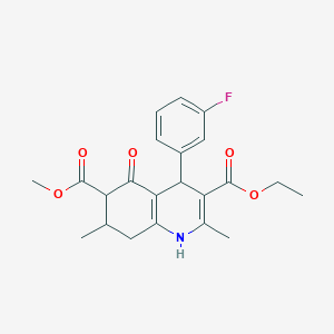 3-Ethyl 6-methyl 4-(3-fluorophenyl)-2,7-dimethyl-5-oxo-1,4,5,6,7,8-hexahydroquinoline-3,6-dicarboxylate