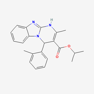 molecular formula C22H23N3O2 B11451141 Propan-2-yl 2-methyl-4-(2-methylphenyl)-1,4-dihydropyrimido[1,2-a]benzimidazole-3-carboxylate 