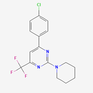 4-(4-Chlorophenyl)-2-(piperidin-1-yl)-6-(trifluoromethyl)pyrimidine