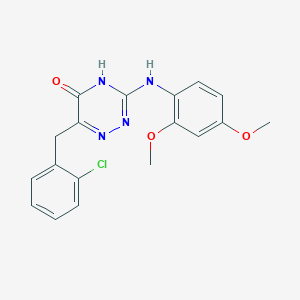 6-(2-Chlorobenzyl)-3-[(2,4-dimethoxyphenyl)amino]-1,2,4-triazin-5-ol