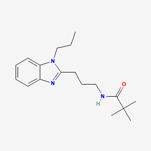 molecular formula C18H27N3O B11451173 2,2-dimethyl-N-[3-(1-propyl-1H-benzimidazol-2-yl)propyl]propanamide 