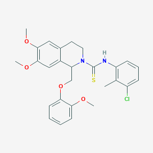 N-(3-Chloro-2-methylphenyl)-6,7-dimethoxy-1-[(2-methoxyphenoxy)methyl]-1,2,3,4-tetrahydroisoquinoline-2-carbothioamide