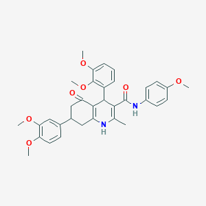 4-(2,3-dimethoxyphenyl)-7-(3,4-dimethoxyphenyl)-N-(4-methoxyphenyl)-2-methyl-5-oxo-1,4,5,6,7,8-hexahydroquinoline-3-carboxamide