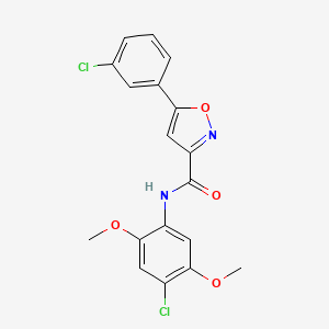 N-(4-Chloro-2,5-dimethoxyphenyl)-5-(3-chlorophenyl)-3-isoxazolecarboxamide