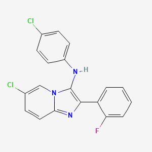 molecular formula C19H12Cl2FN3 B11451205 6-chloro-N-(4-chlorophenyl)-2-(2-fluorophenyl)imidazo[1,2-a]pyridin-3-amine 